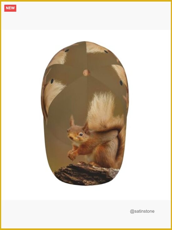 Squirrel Animal Snapback Cap Baseball Hat Adjustable Sun Hat main image 5